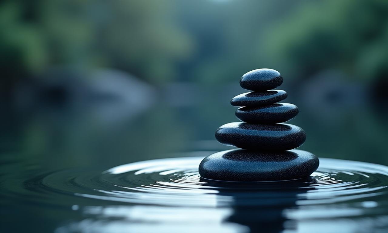 Zen stones in water